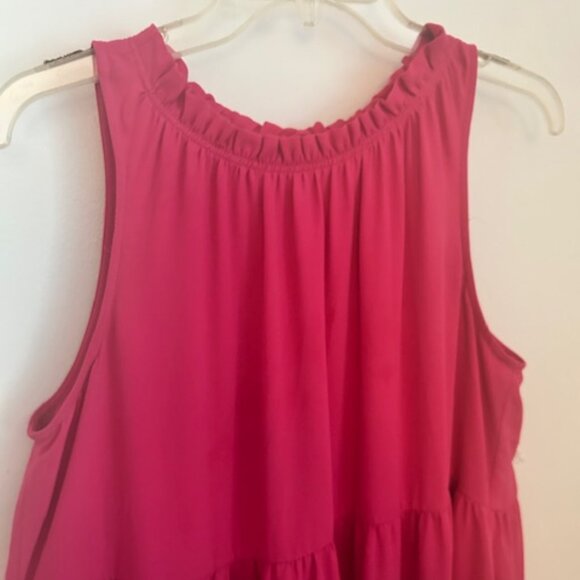 LOFT Tiered Swing Pocket Dress L - Picture 3 of 9